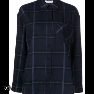 Anine bing blue plaid button down small